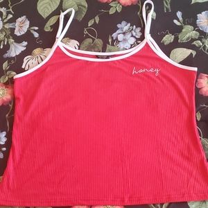 Nwot cropped red ribbed tank